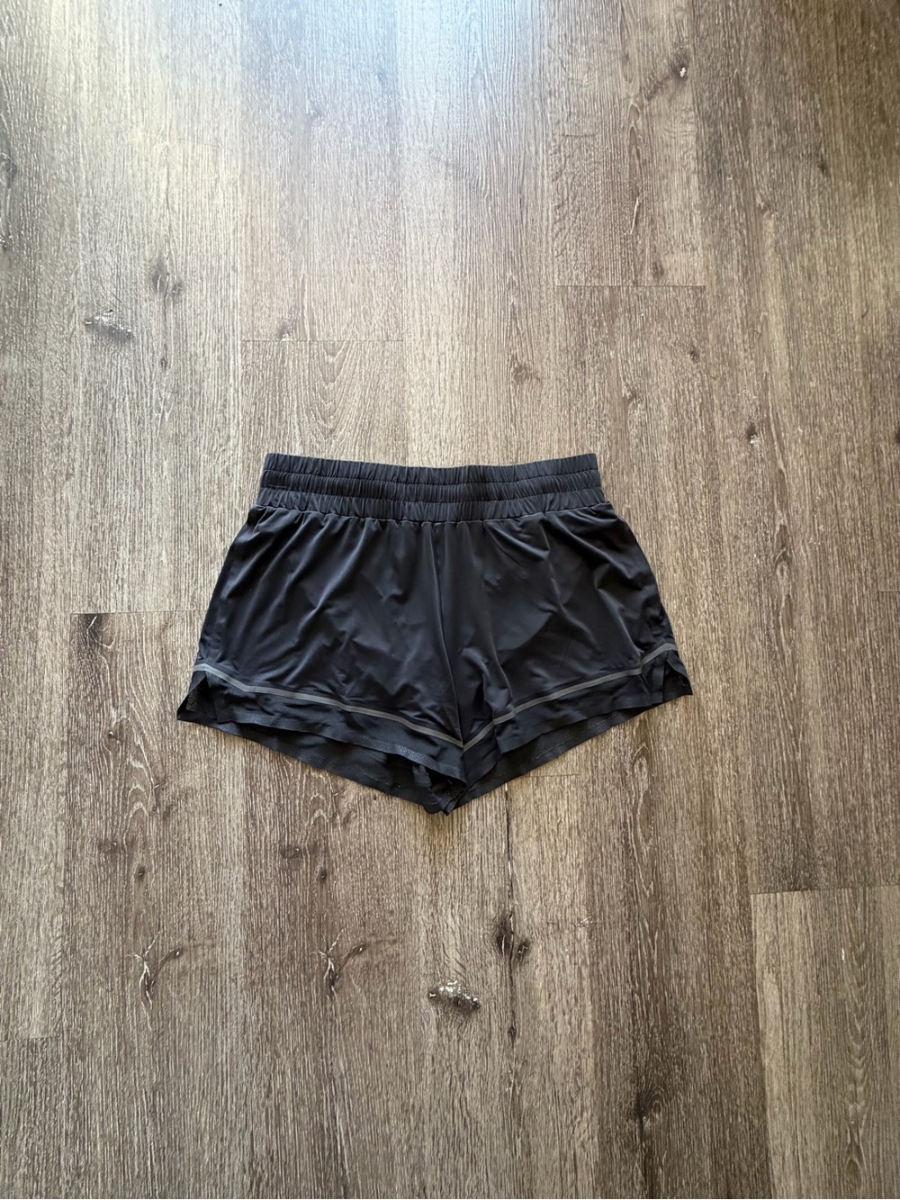 Women's Black Athletic Shorts with Elastic Waist